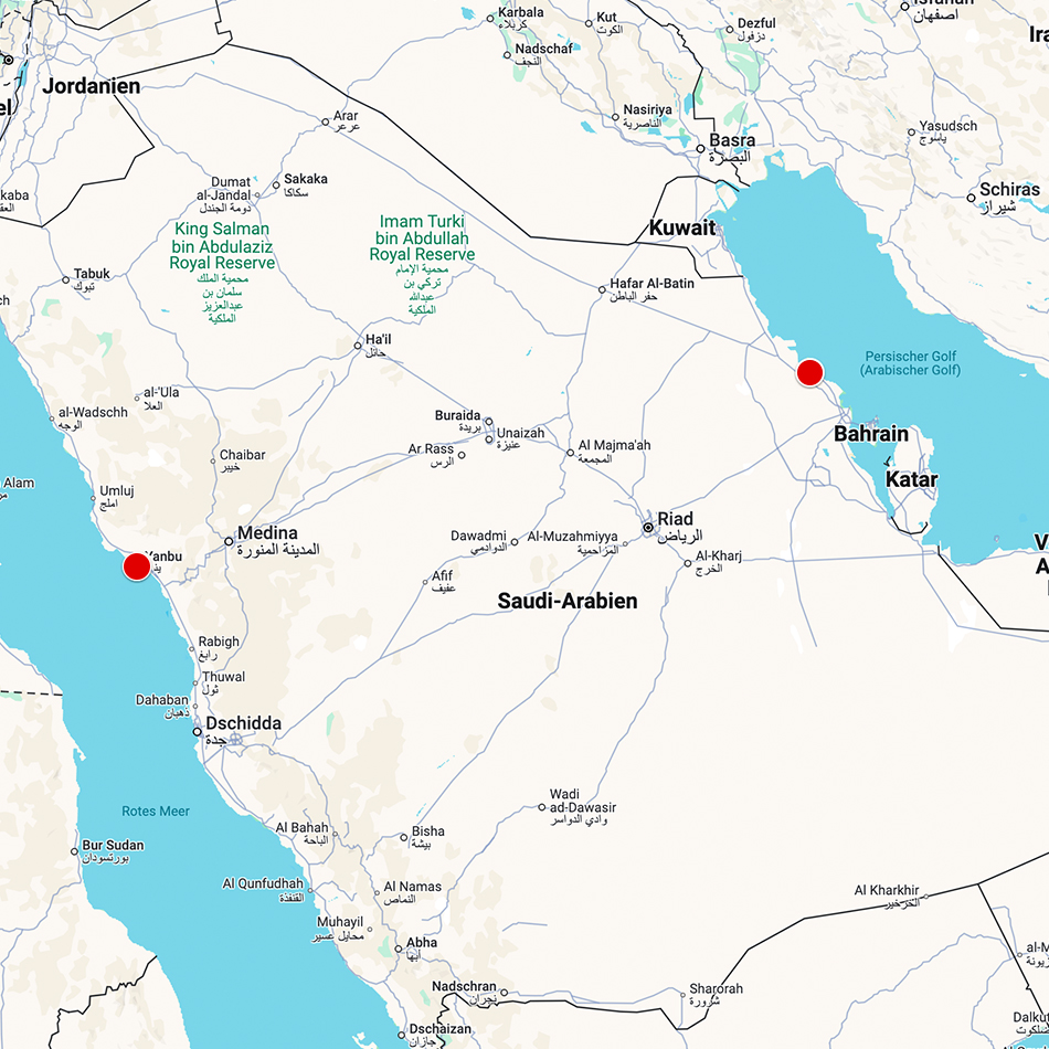 Map of Stork locations in Saudi Arabia