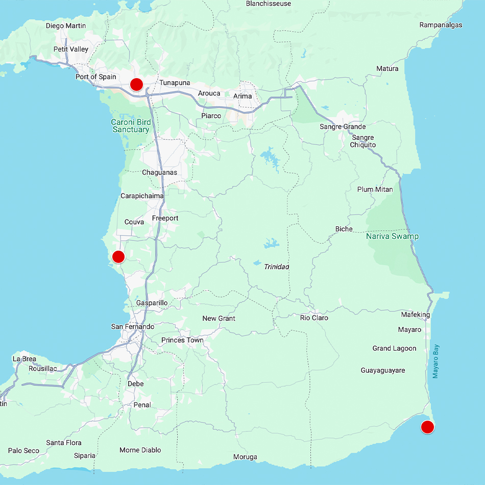 Map of Stork locations in Trinidad and Tobago